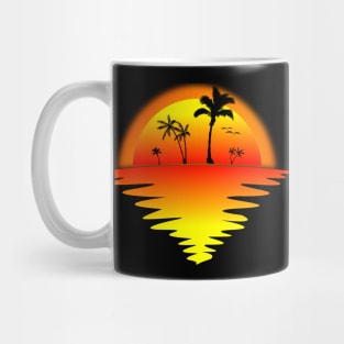 Sunset Silhouette Beach Palm Tree Summer Lover Mug